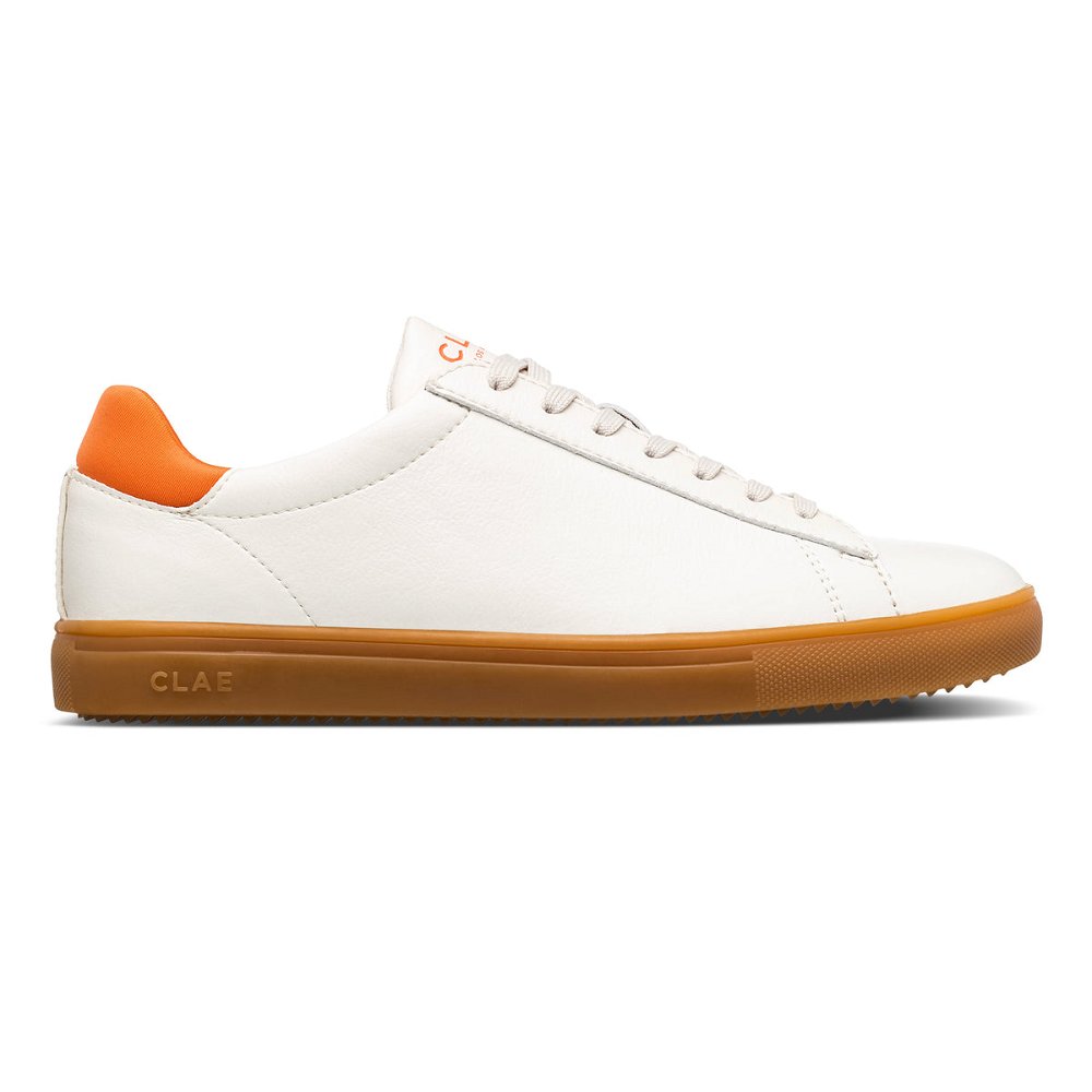 CLAE BRADLEY VEGAN Shoes Mens USA482-F73 In White Tangerine Light Gum